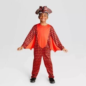 🔥Hyde & EEK! Red Dragon Halloween Costume Jumpsuit with Headpiece M